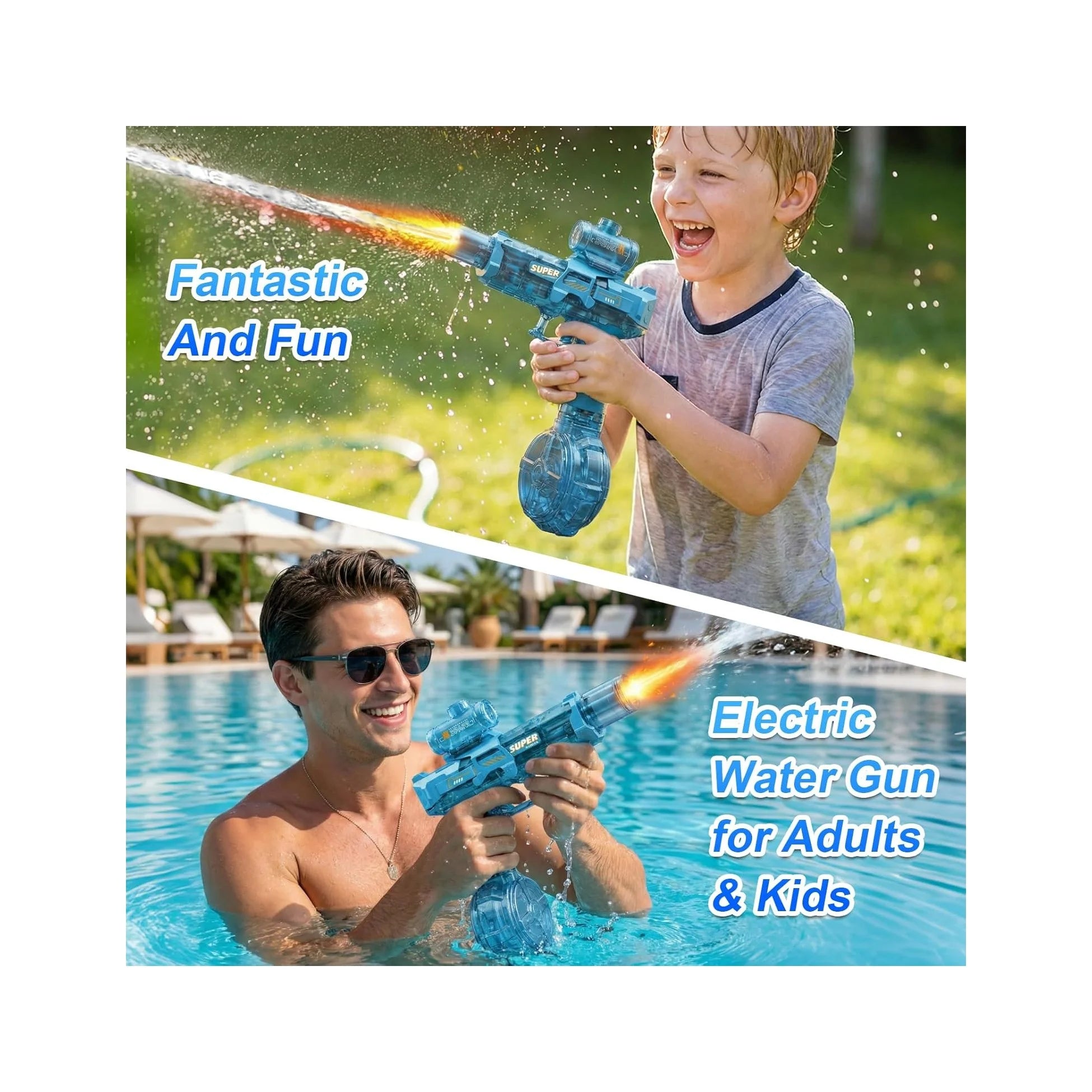 LED Electric Water Blaster for Kids & Adults | Automatic Water Gun