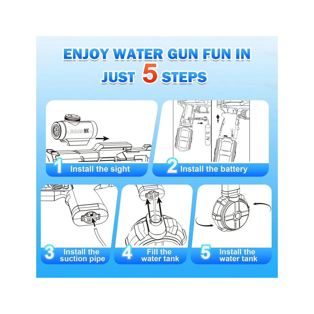 LED Electric Water Blaster for Kids & Adults | Automatic Water Gun