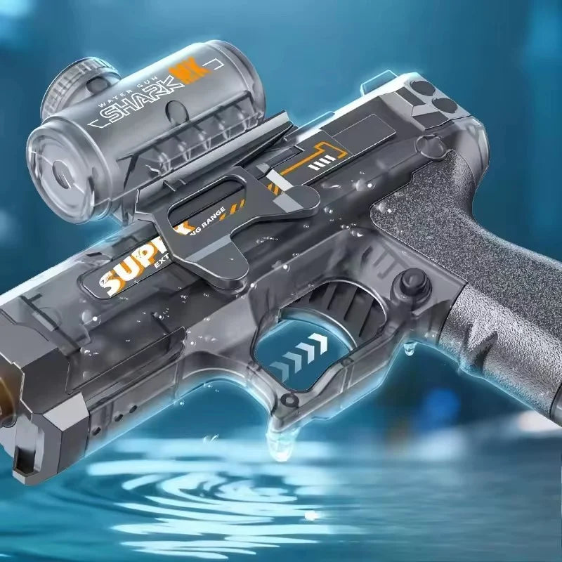 LED Electric Water Blaster for Kids & Adults | Automatic Water Gun Black 26-32 ft