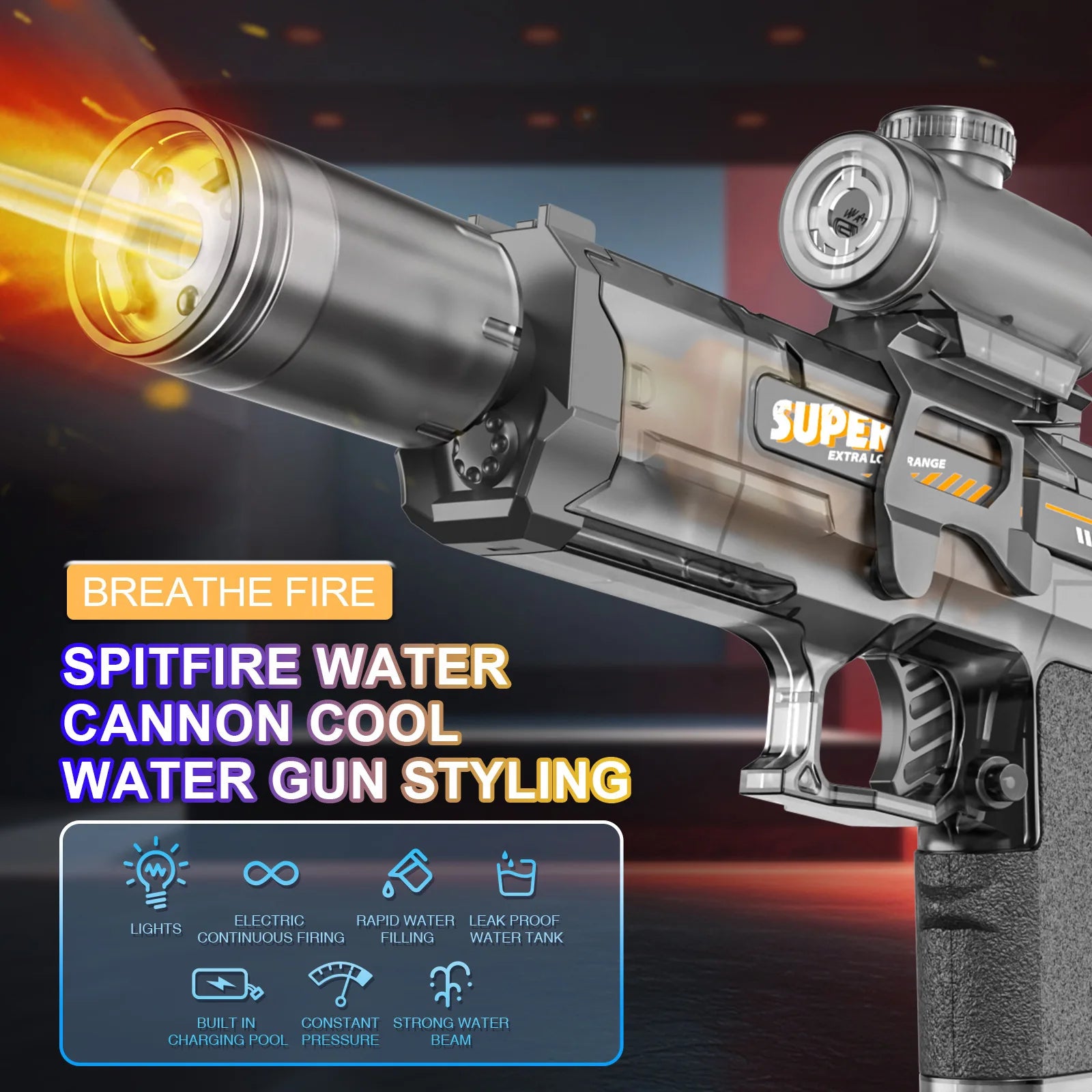 Electric Water Blaster – Automatic LED Summer Toy