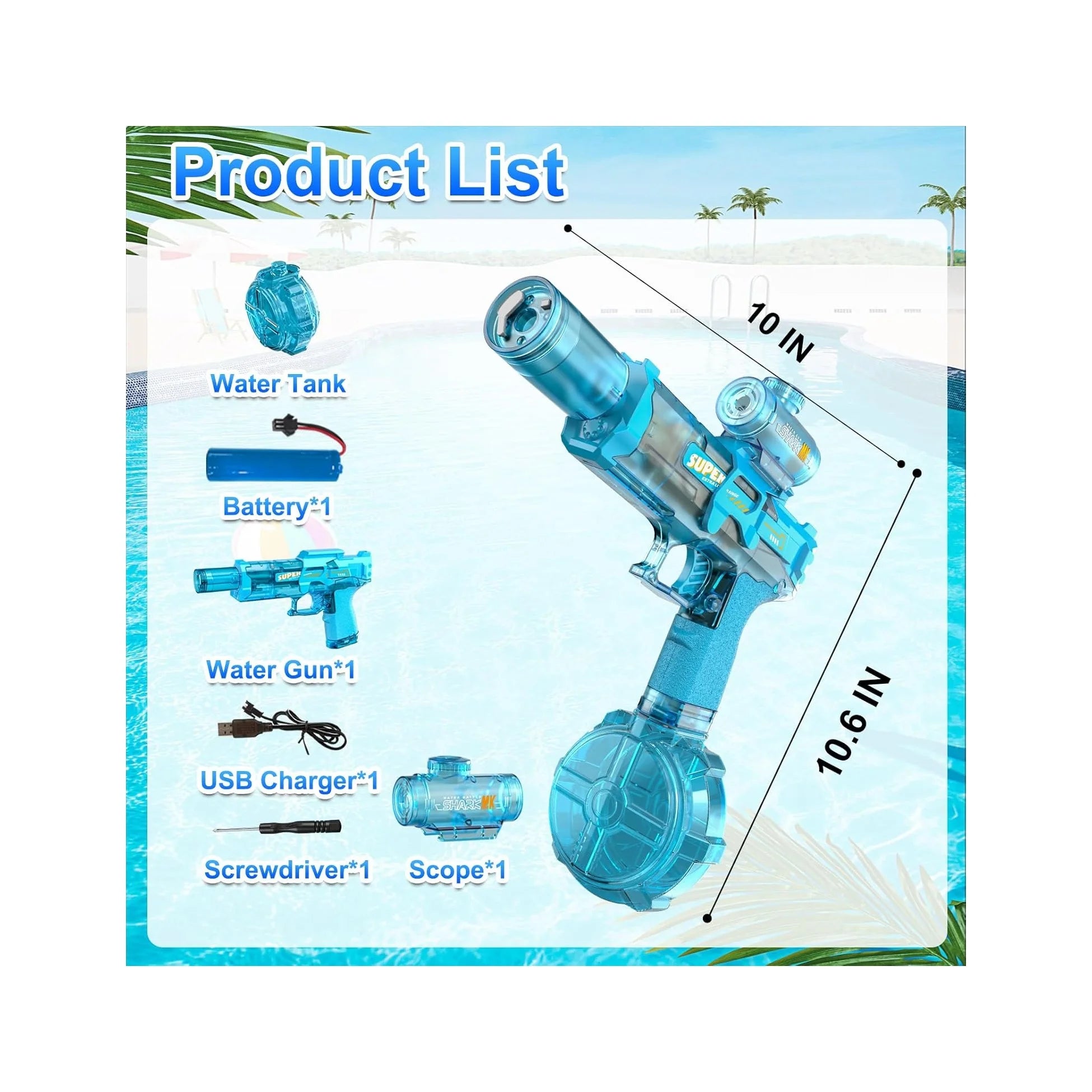 LED Electric Water Blaster for Kids & Adults | Automatic Water Gun